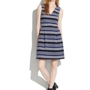 Madewell Gallerist Ponte Striped Mini Dress